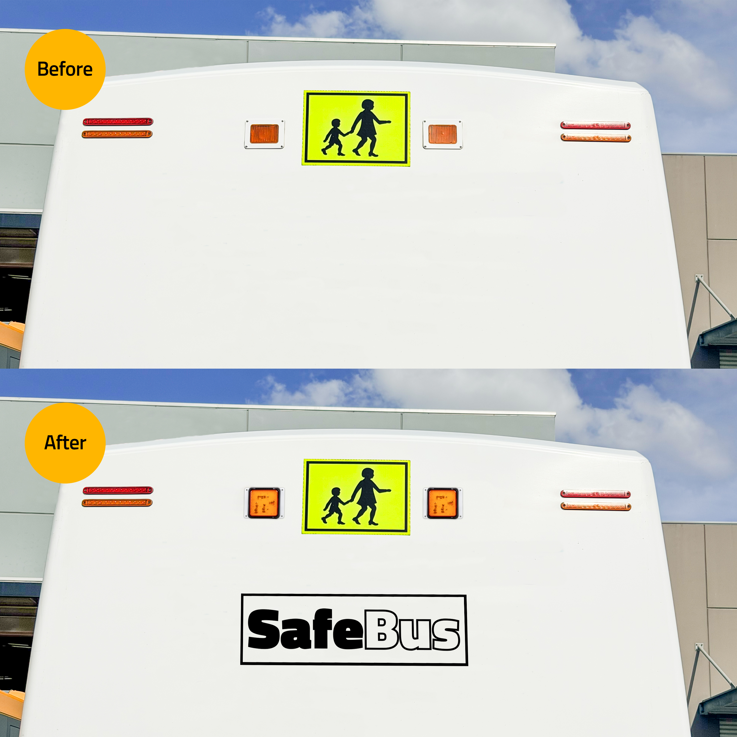 Before and after retrofit